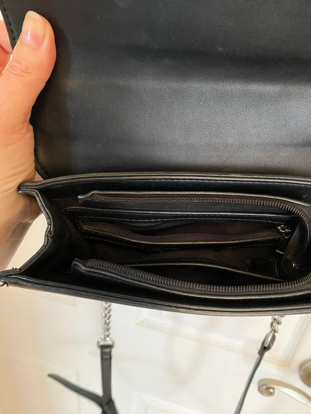 Black Faux Leather Chain crossbody Bag - photo 4