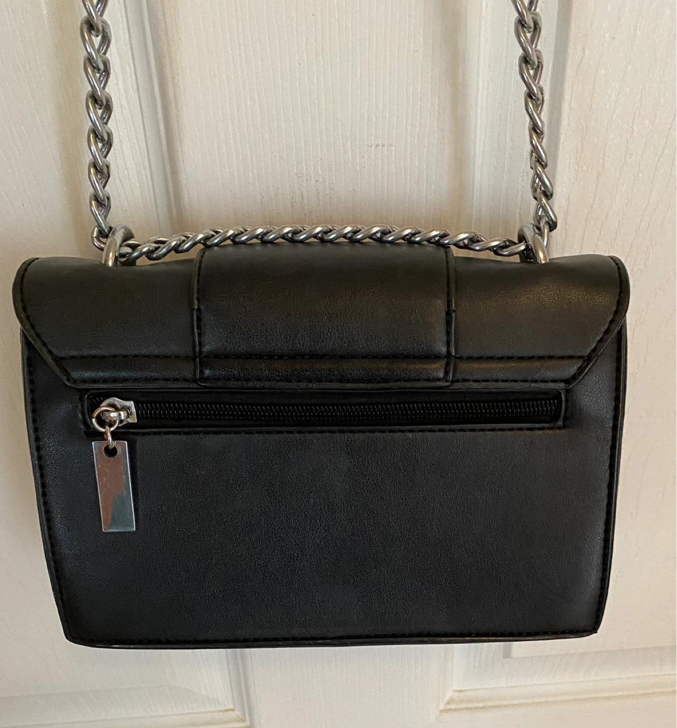 Black Faux Leather Chain crossbody Bag - photo 2