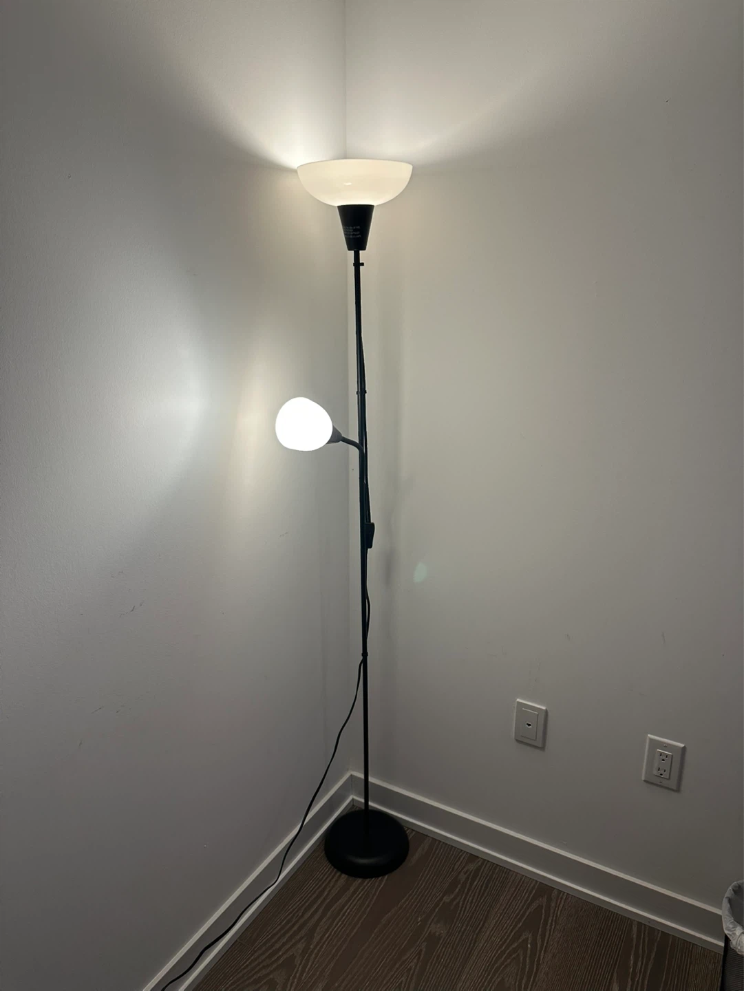 Black Floor Lamp with Adjustable Reading Light