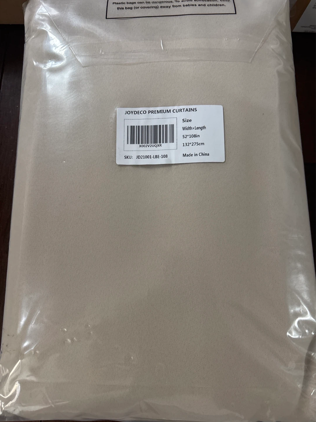 Black out beige curtains with curtains rod - photo 2