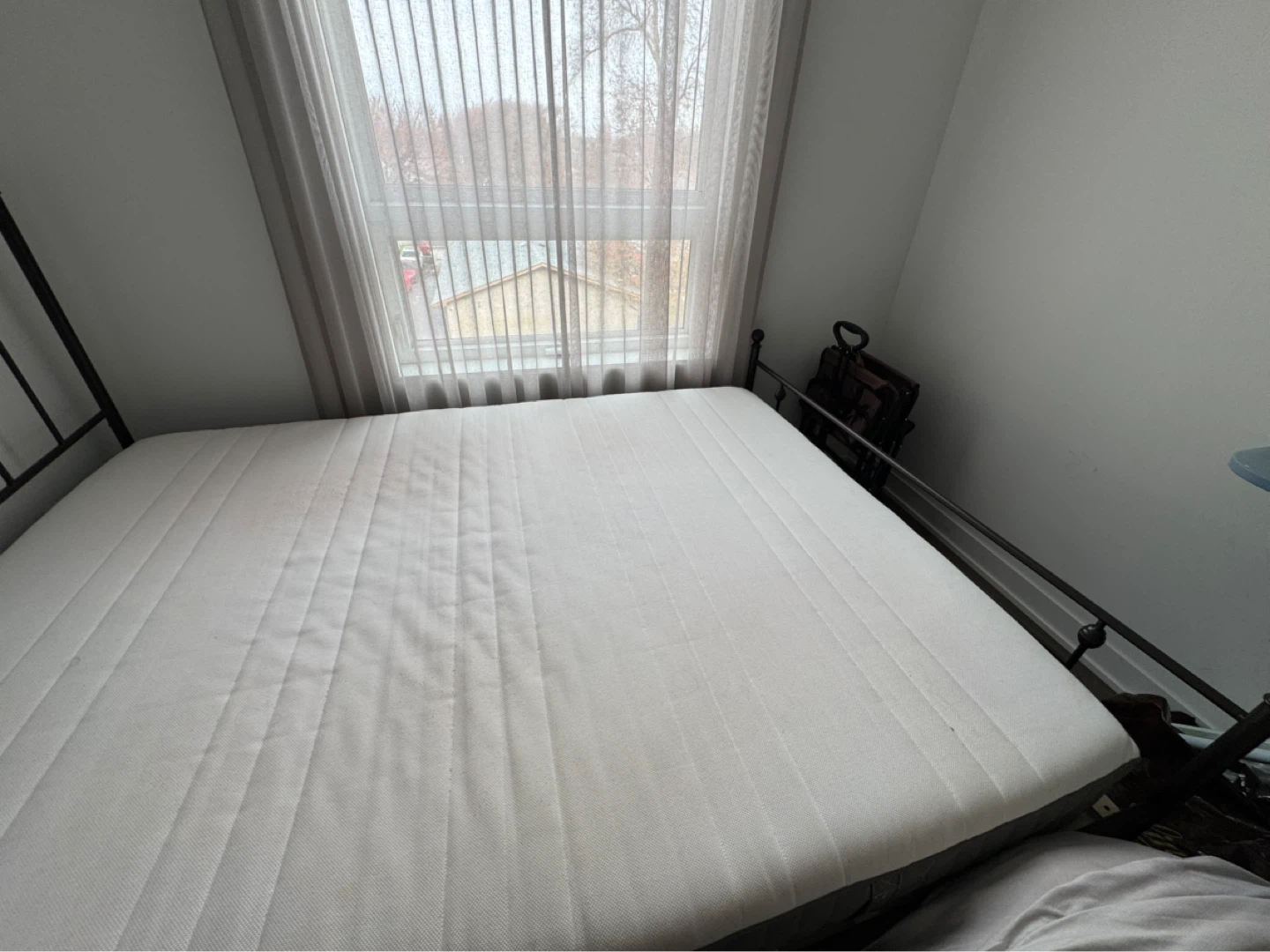 Queen Metal Bed Frame with Mattress - photo 2