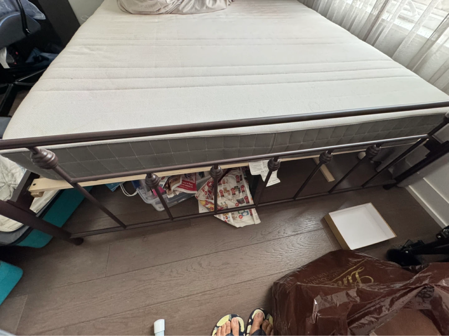 Queen Metal Bed Frame with Mattress - photo 3