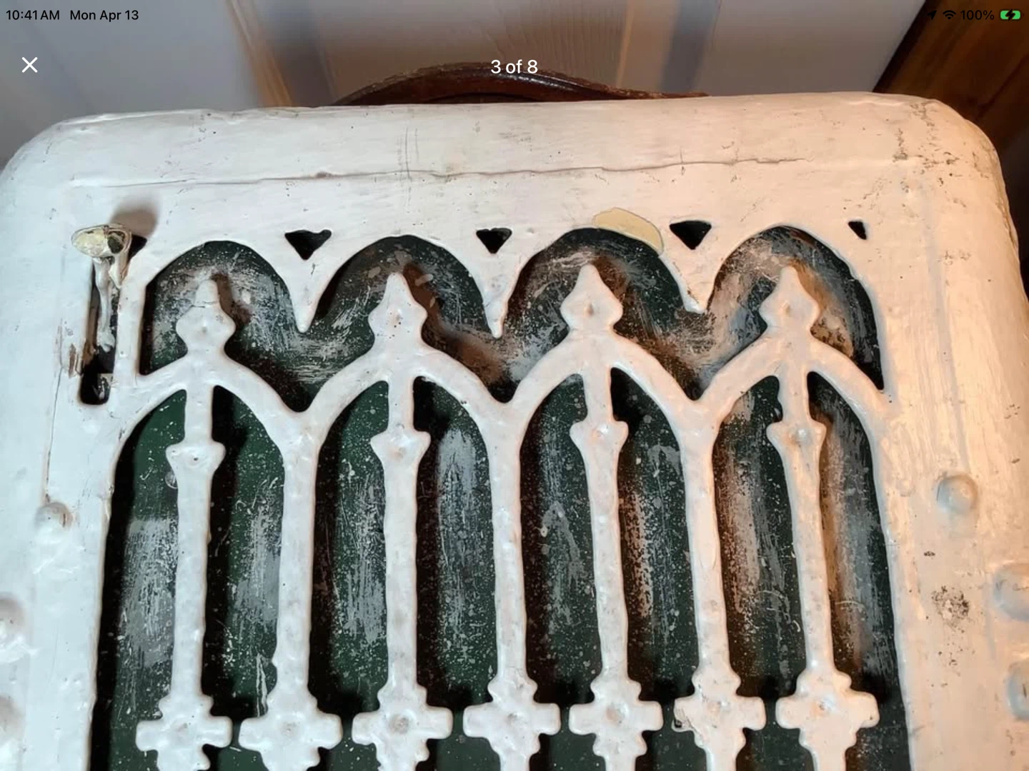 Salvaged 1911 8”x10”Cast Iron Wall Heating Grate/Vent - photo 3