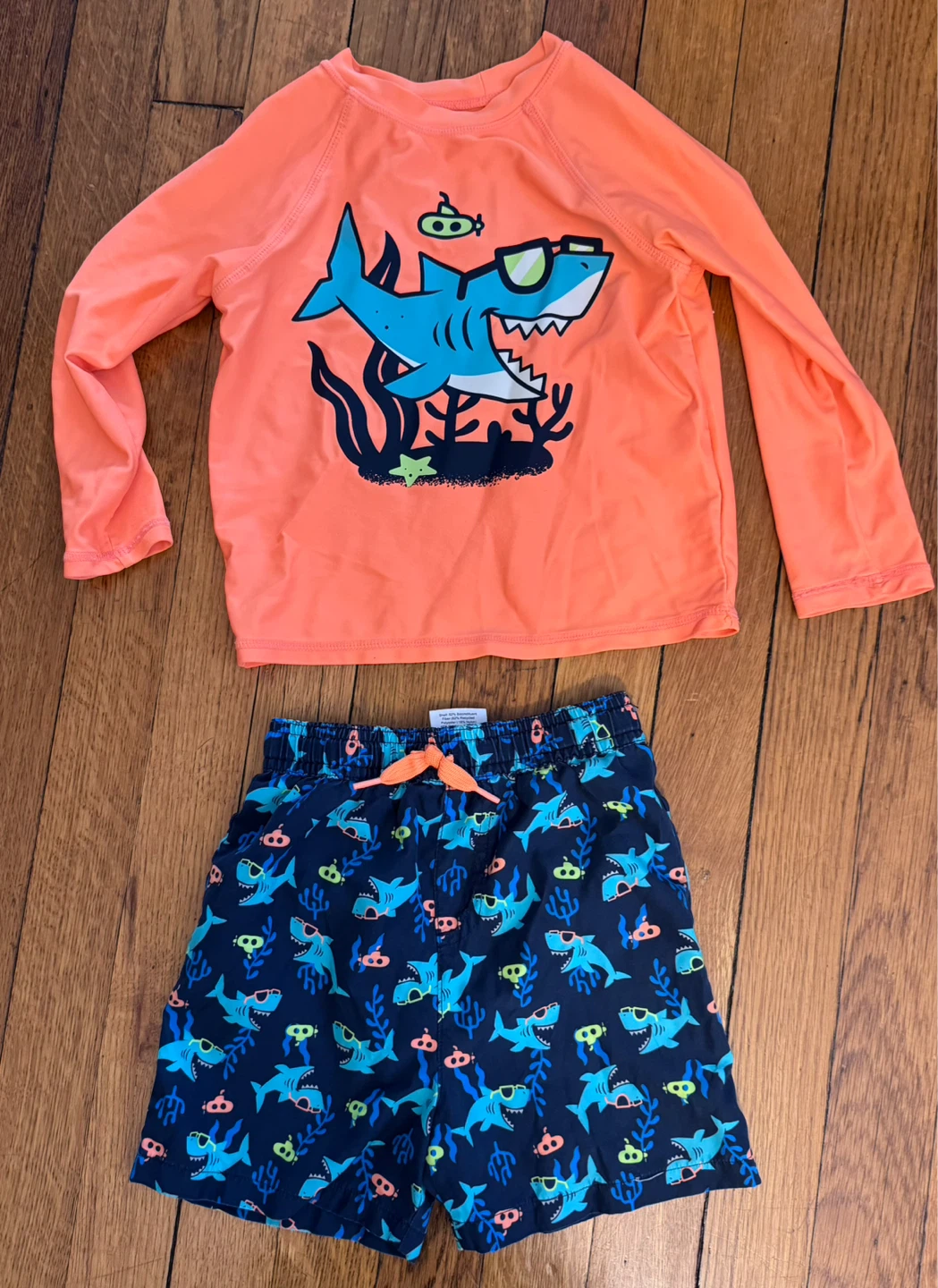 Boys Shark Swim Trunks Set - Size 2T