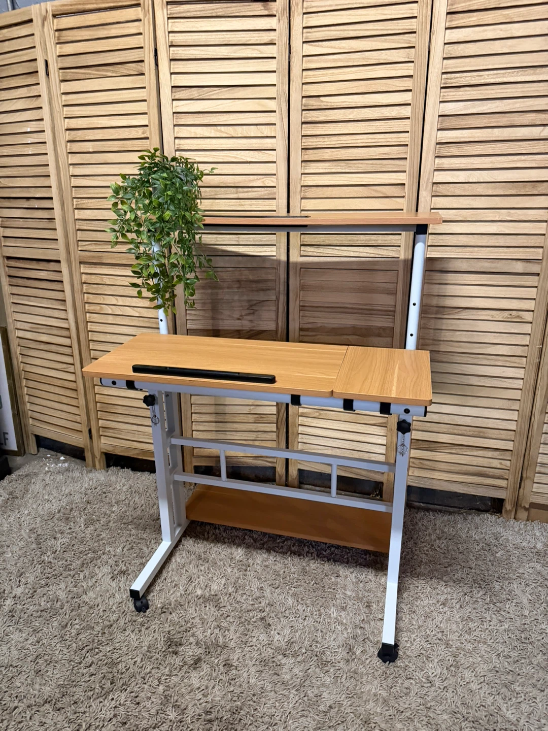 Adjustable Standing Desk with Top Shelf - photo 2