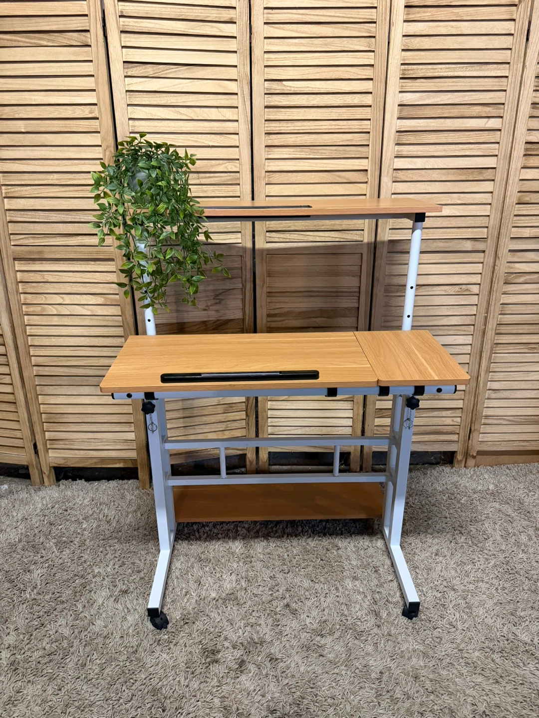 Adjustable Standing Desk with Top Shelf