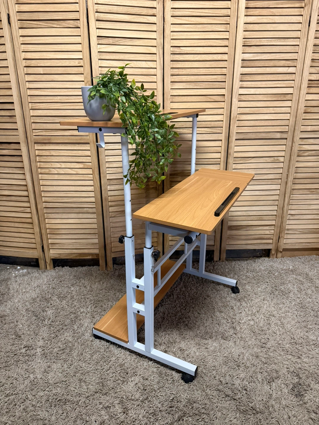 Adjustable Standing Desk with Top Shelf - photo 3