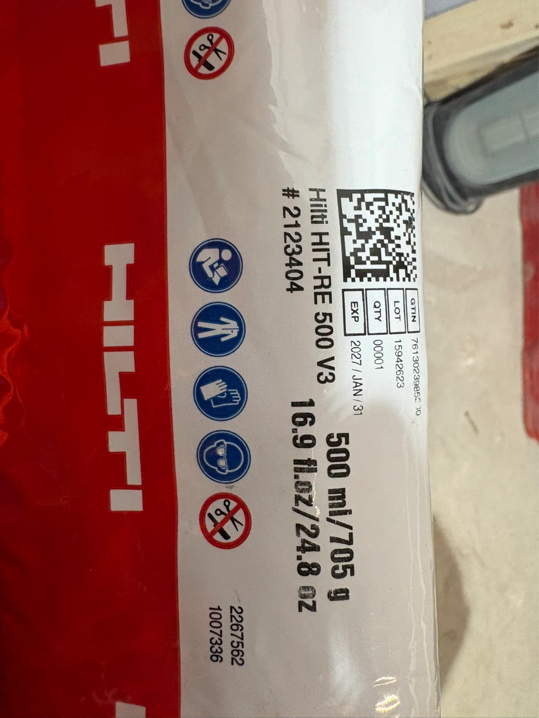 Hilti HIT-RE 500 V3 Adhesive Anchor 500ml