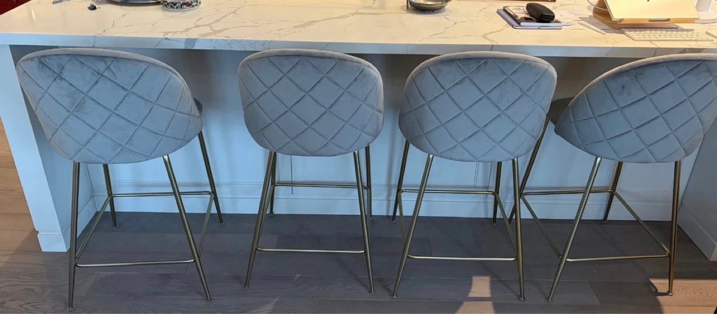 Everly Quinn Loxton Upholstered Counter Stool (Set of 2) - Grey - photo 5