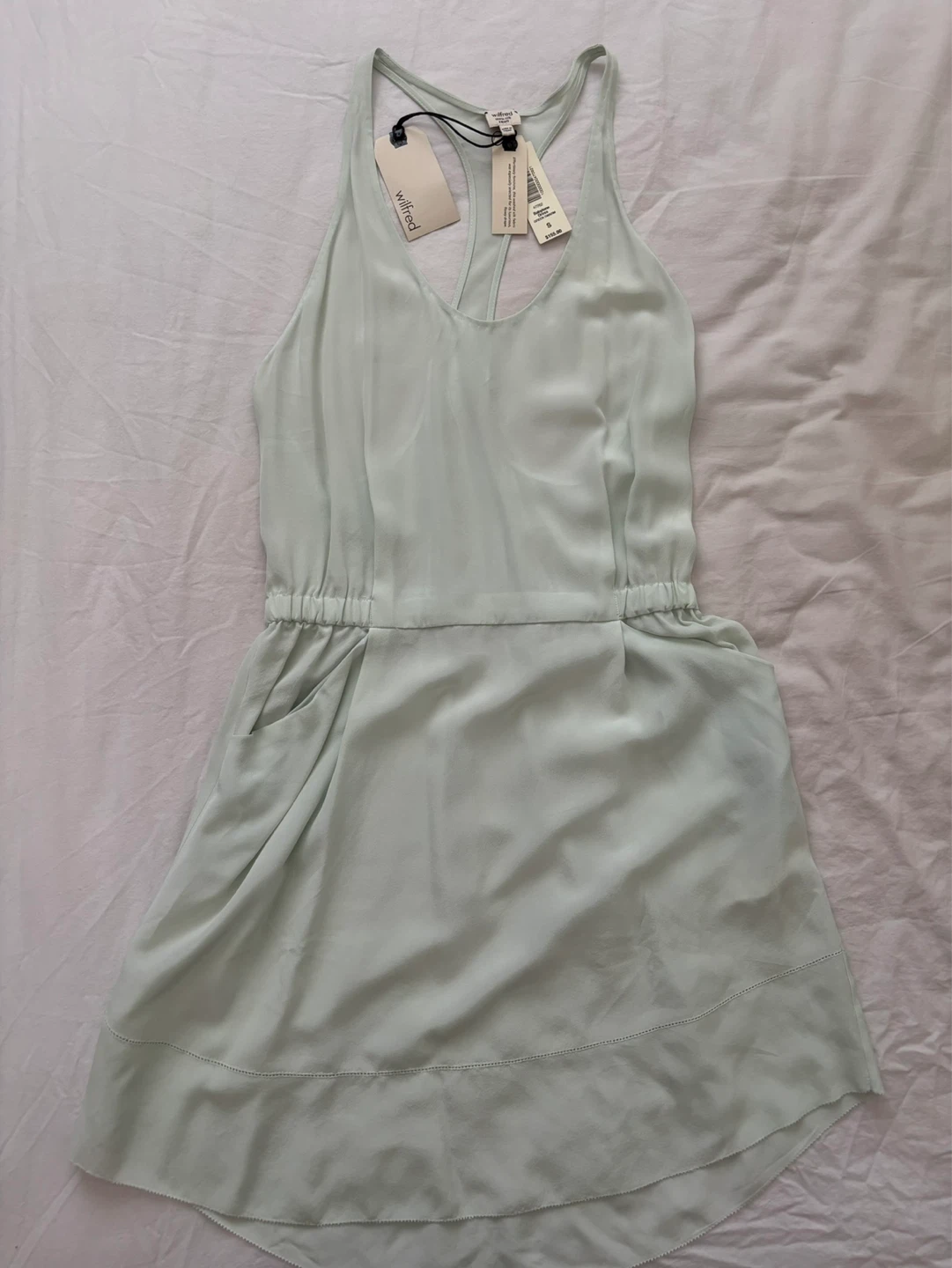 Aritzia Wilfred Babytone 100% Silk Dress - Green Ombre - Size S - photo 3