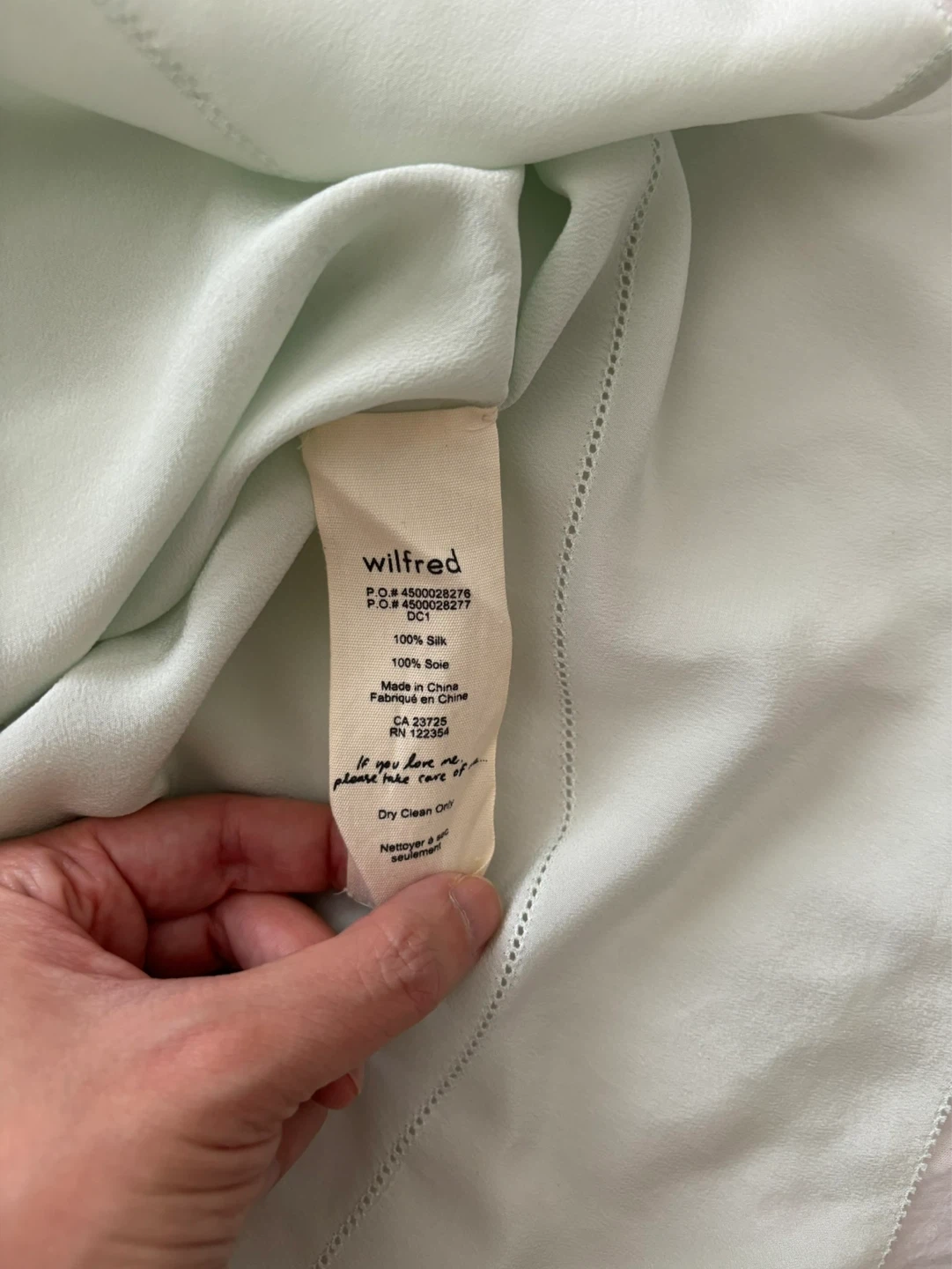 Aritzia Wilfred Babytone 100% Silk Dress - Green Ombre - Size S - photo 4