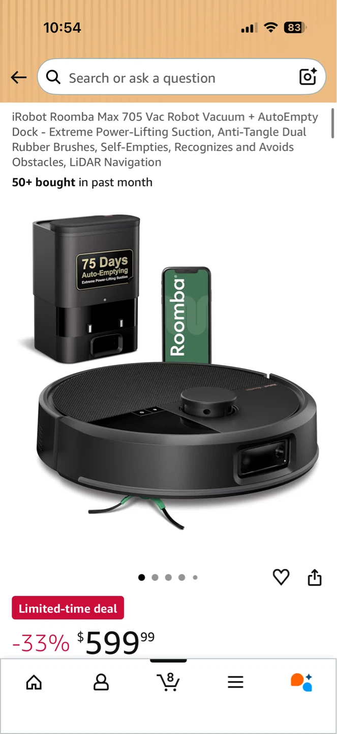 Roomba Robot Vacuum 705. 2025 model. Mint condition