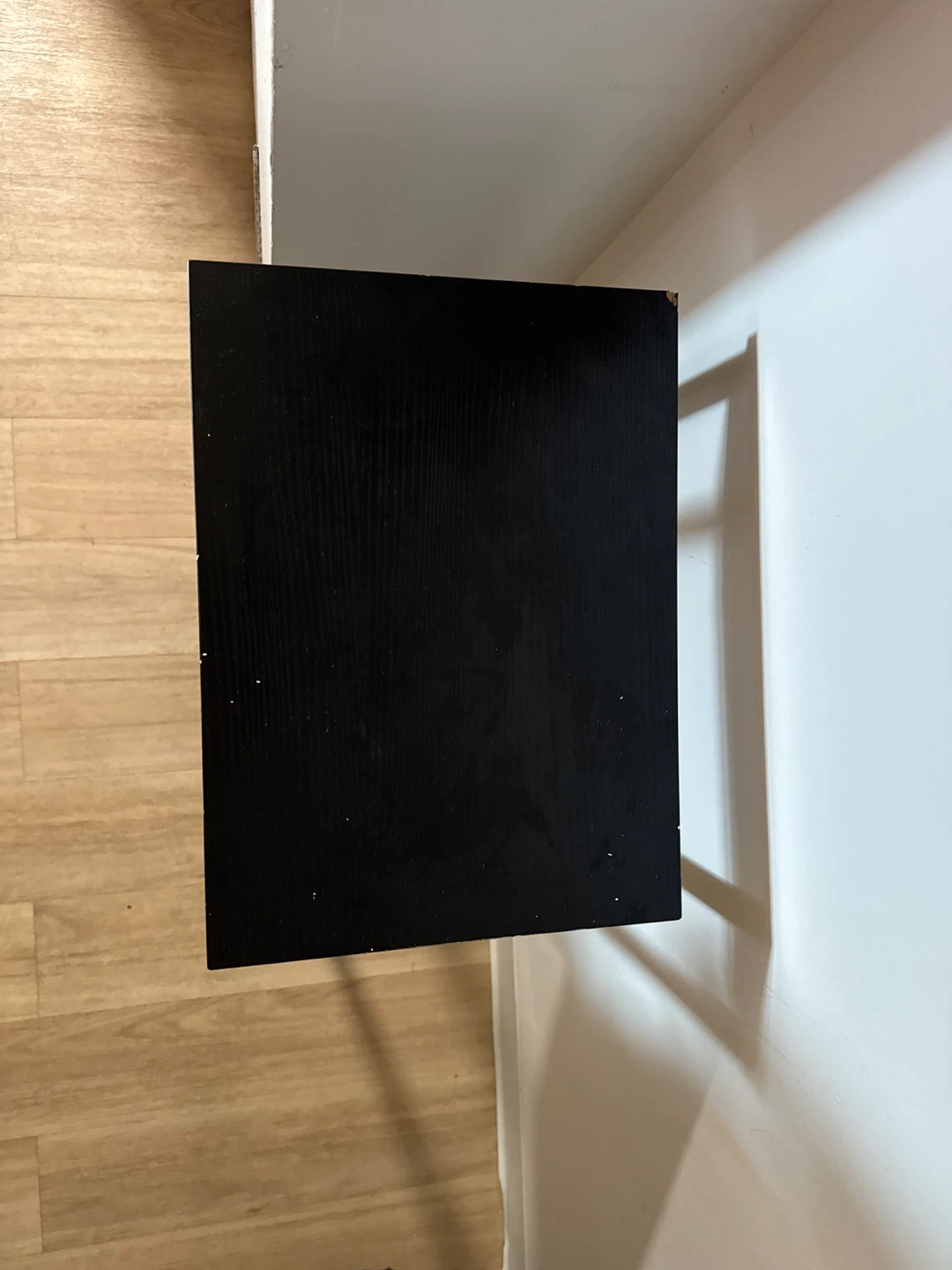 Black Metal and Wood Side Table with Shelf 🌳 - photo 2