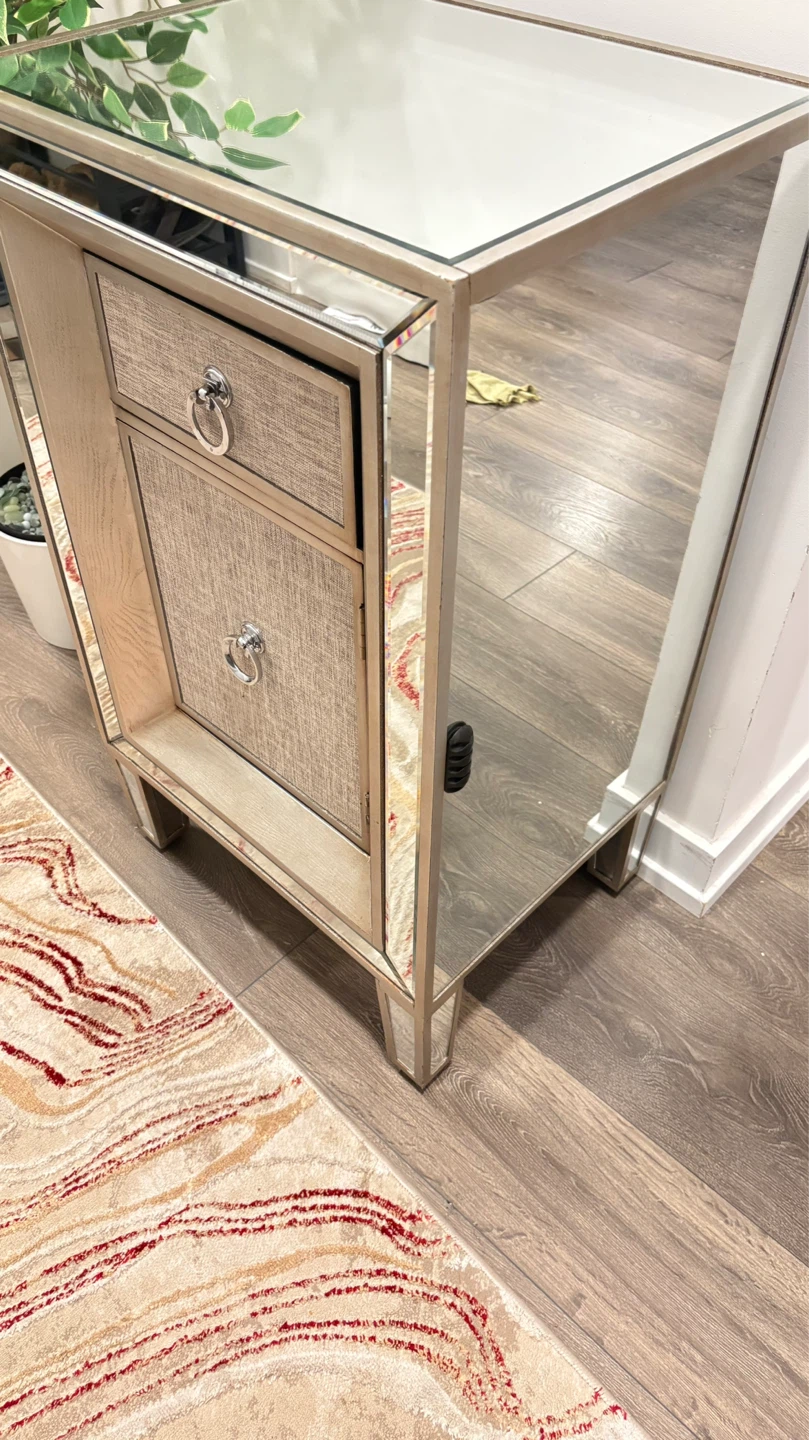 Mirrored Accent Table with 2 Drawers - photo 2