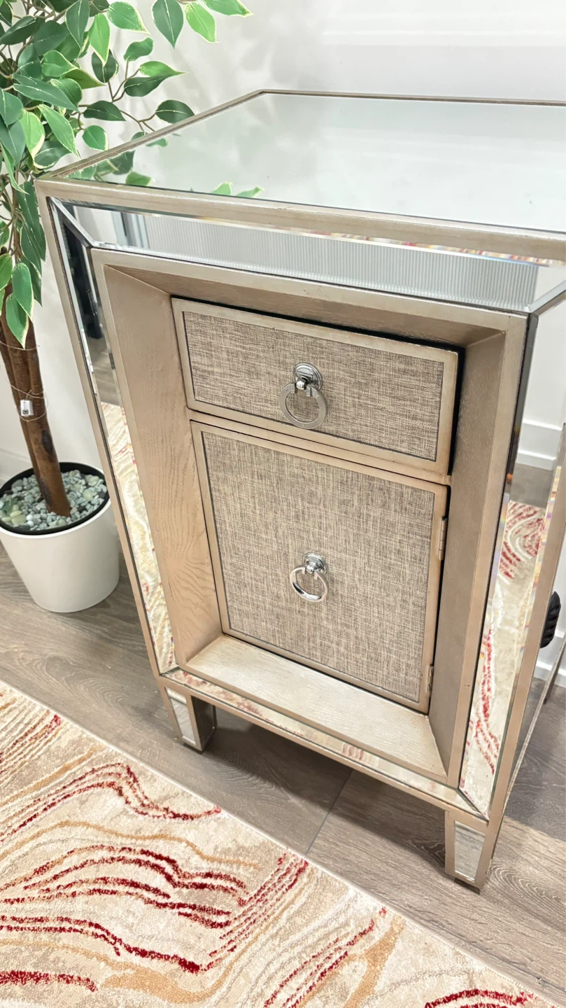 Mirrored Accent Table with 2 Drawers - photo 3
