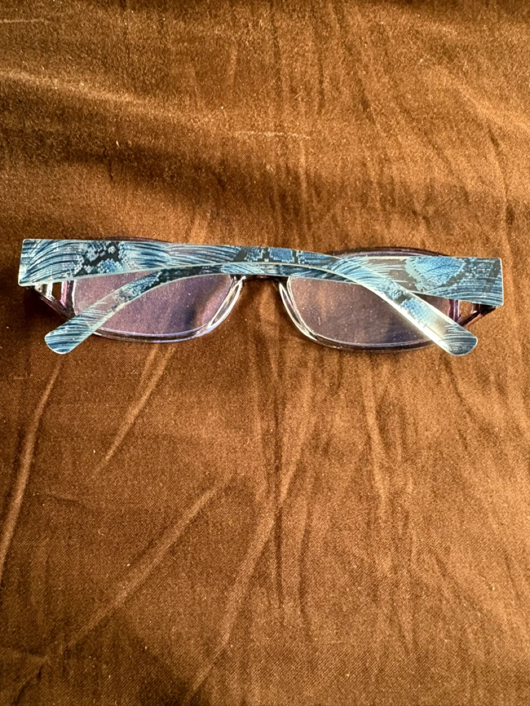 Blue patterned reading glasses - photo 2