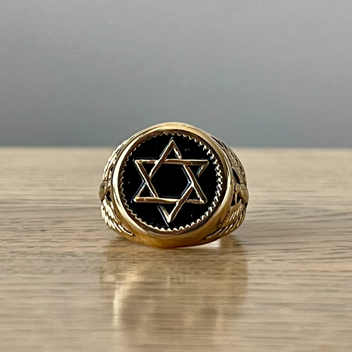 Hexagram Star of David stainless steel ring (size 9) - photo 2