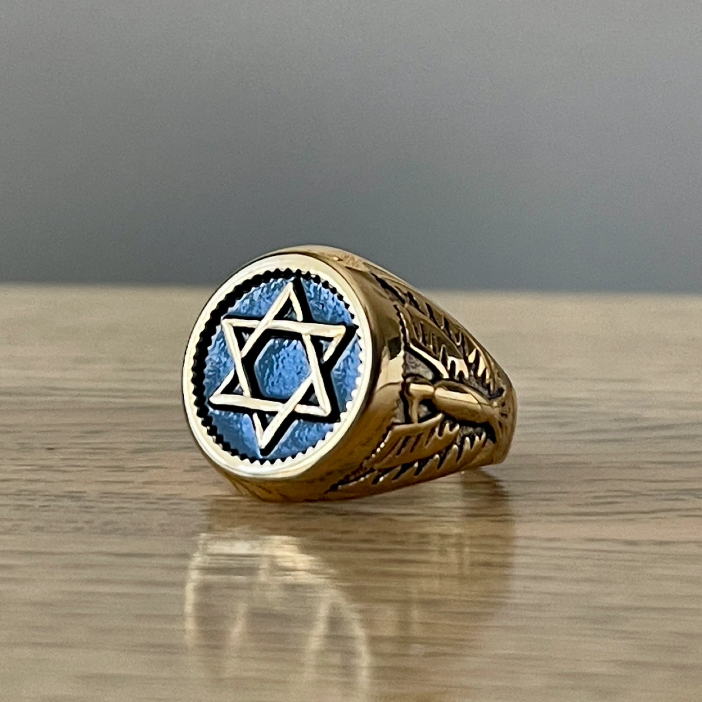 Hexagram Star of David stainless steel ring (size 9)