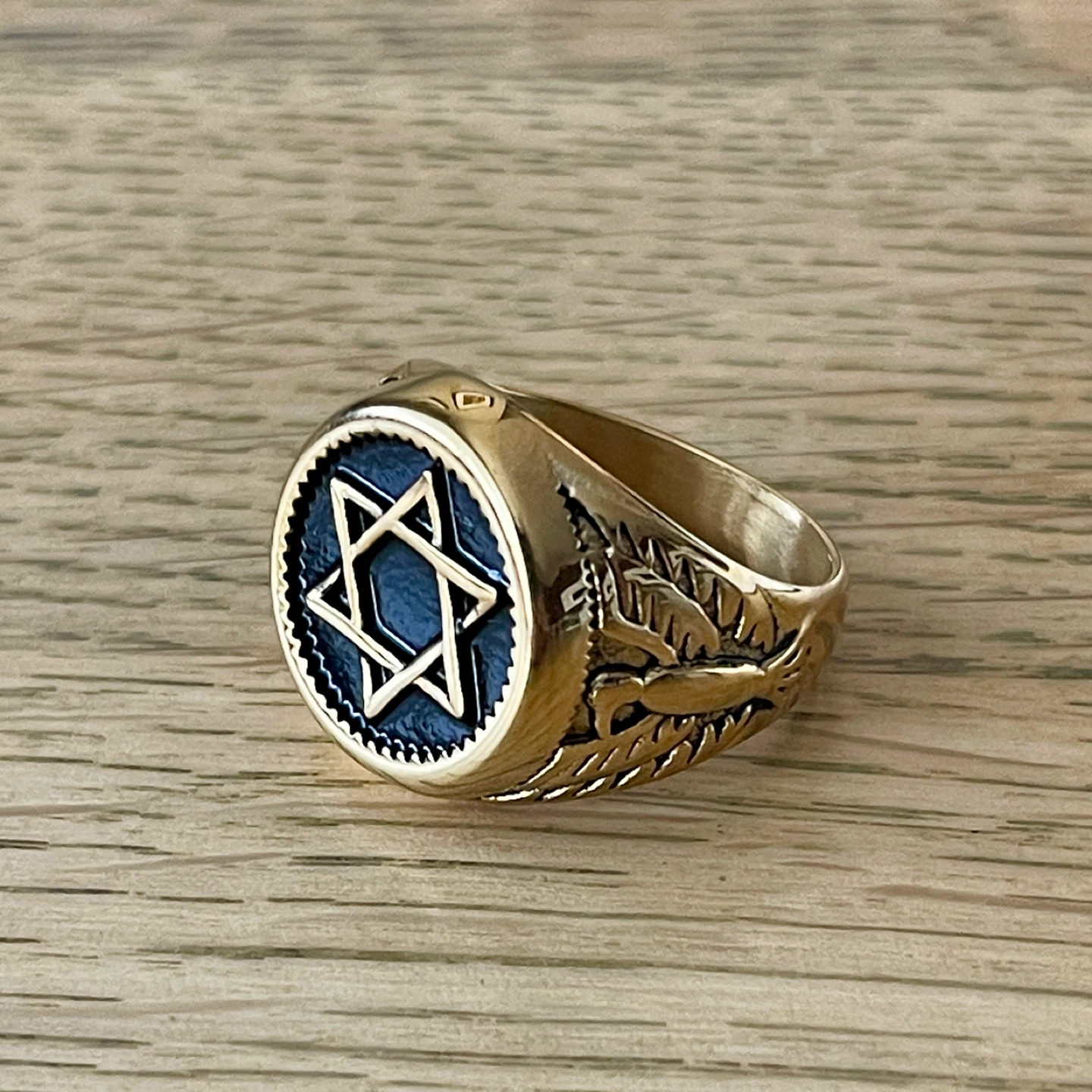 Hexagram Star of David stainless steel ring (size 9) - photo 3