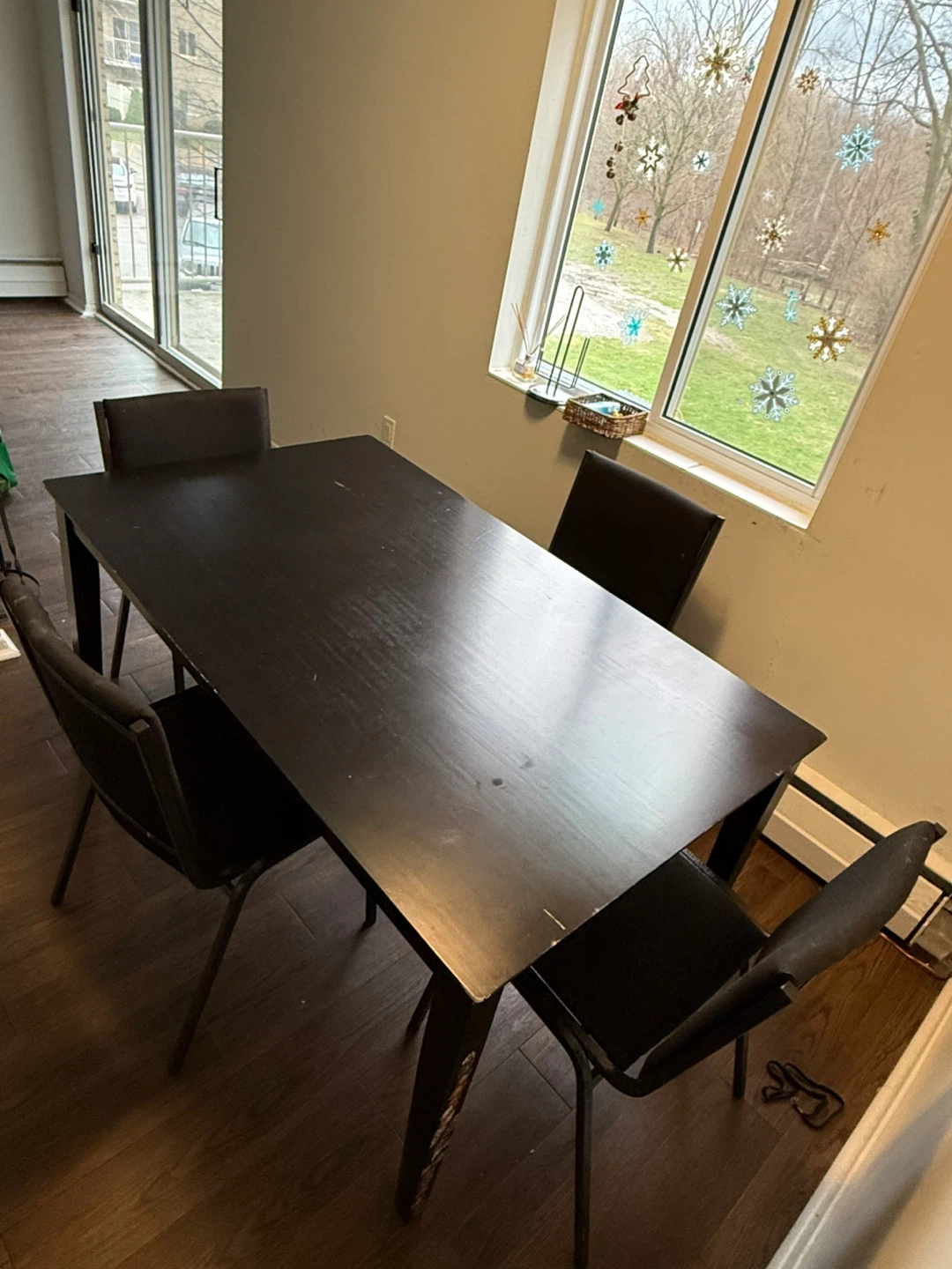 Black Dining Table with 4 Chairs - photo 3