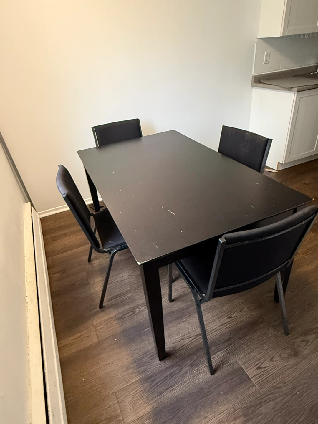 Black Dining Table with 4 Chairs