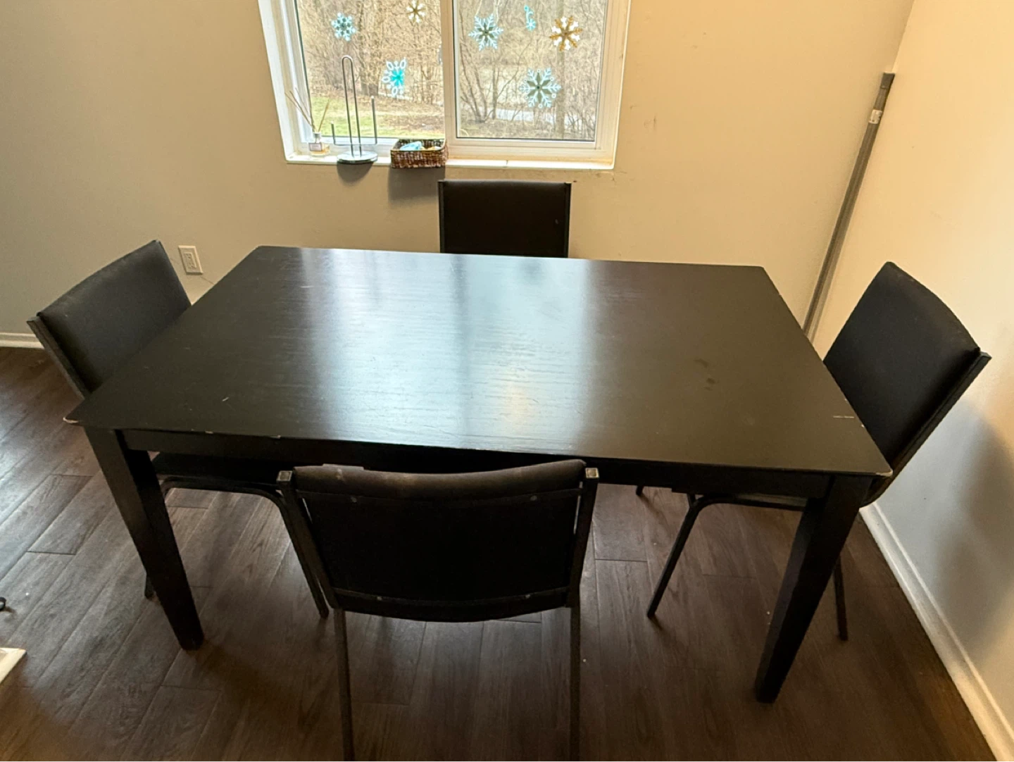 Black Dining Table with 4 Chairs - photo 2