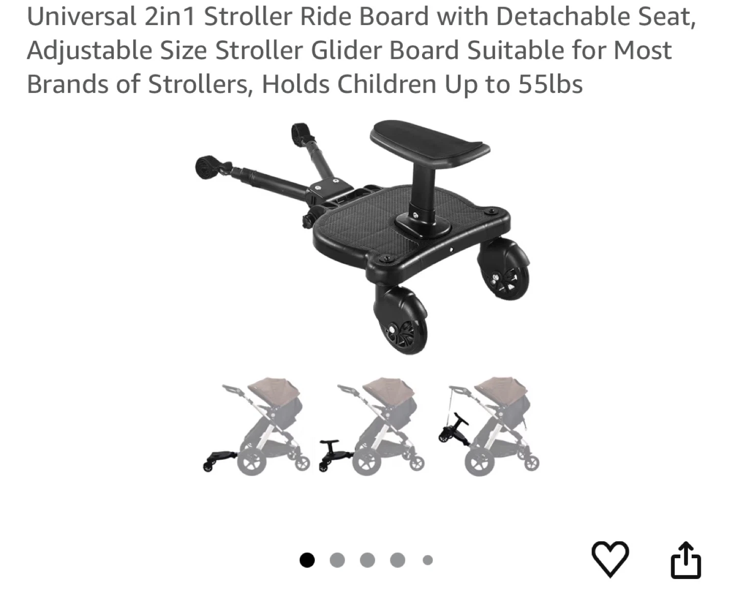 Universal 2-in-1 Stroller Ride Board