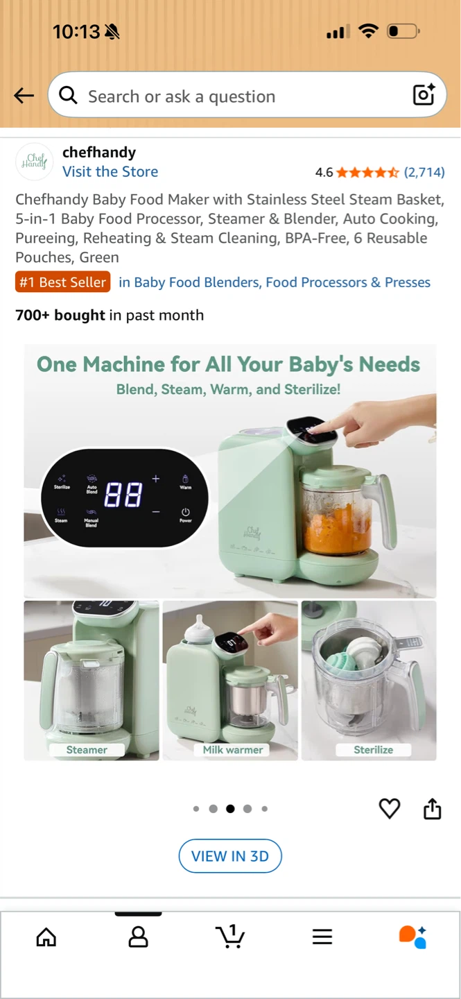 Chef Handy Baby Food Maker, 5-in-1 Baby Food Processor - photo 4