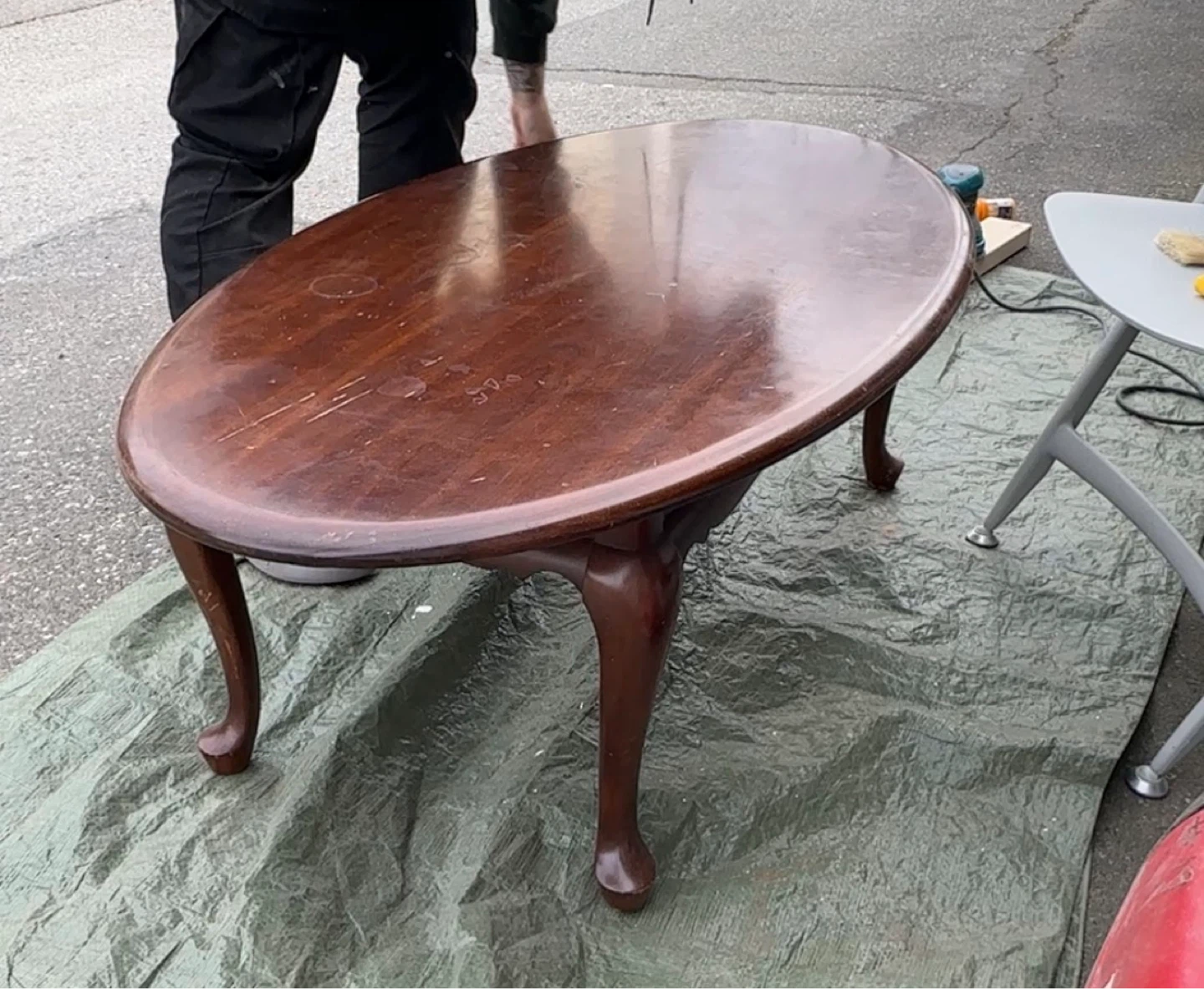 Modern Oval Coffee Table – Solid Wood, Freshly Finished - photo 5