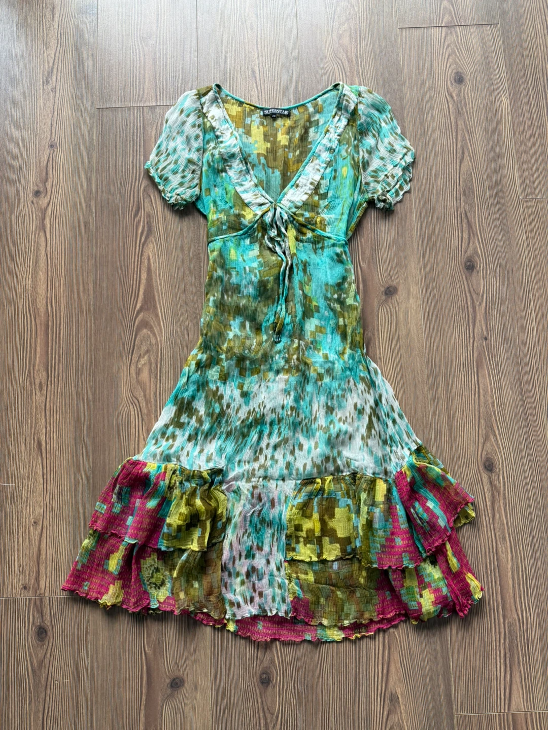 Cute Sheer Ruffled Dress | Size XS / EU34