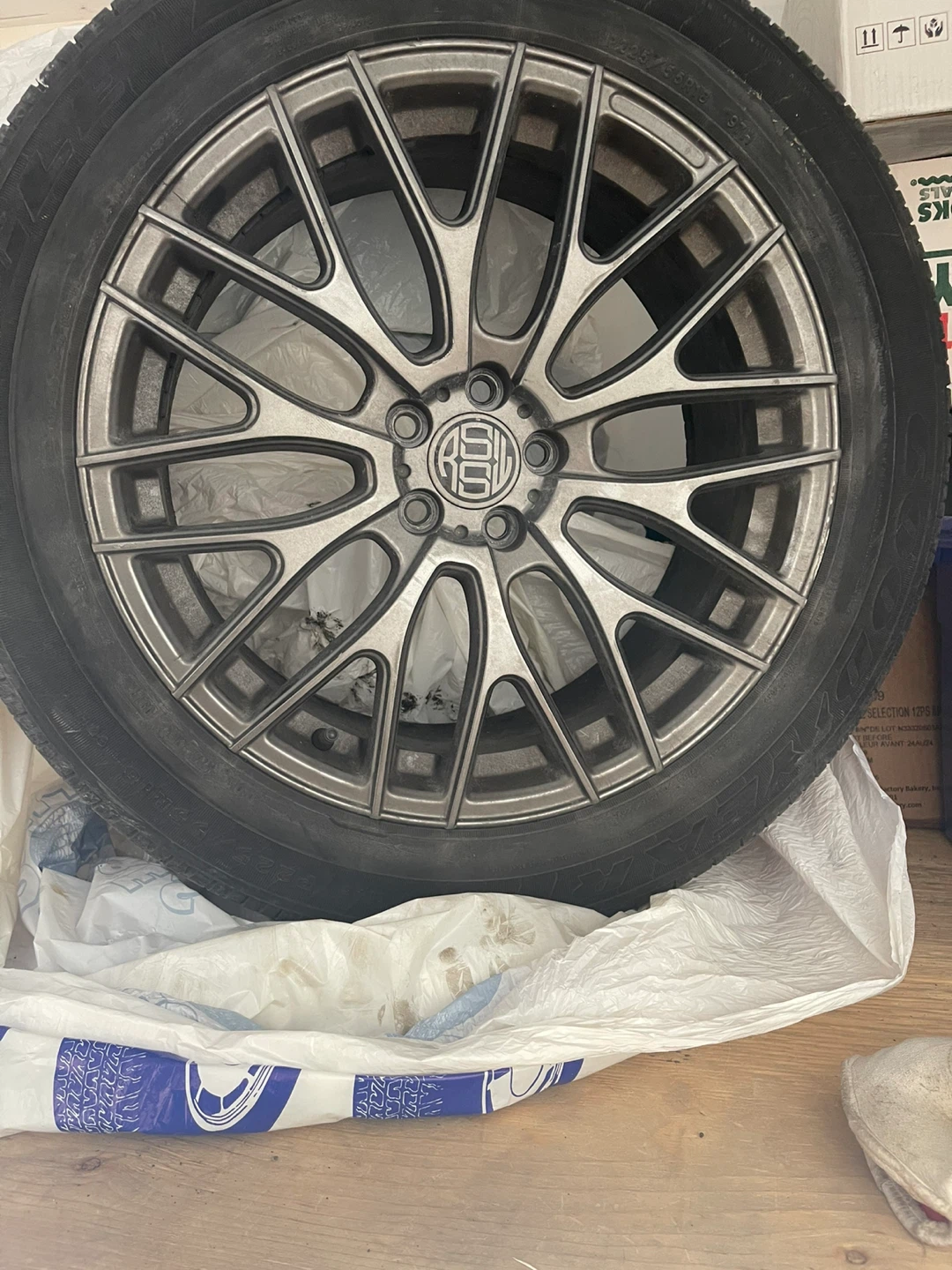 Like New  18-inch Alloy Wheels with Tires gunmetal grey