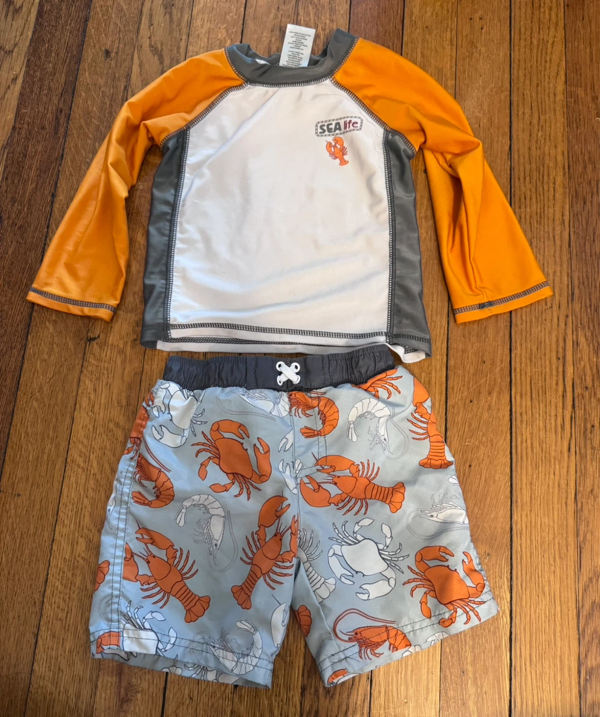 Sol Swim Baby Lobster Rash Guard and Swim Shorts Set - 24 Months