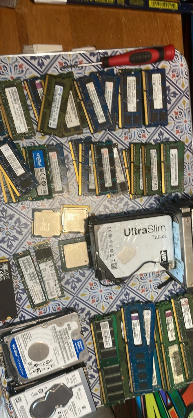 PC Parts Lot - RAM, CPUs, Hard Drives