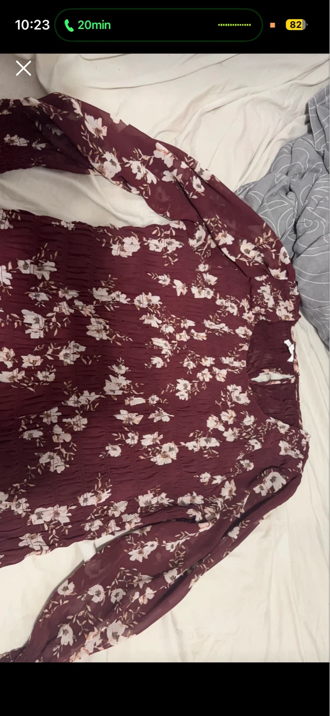 maurices floral print smocked long sleeve top - Size 1X