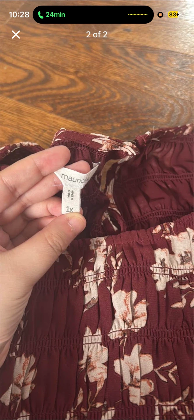 maurices floral print smocked long sleeve top - Size 1X - photo 2