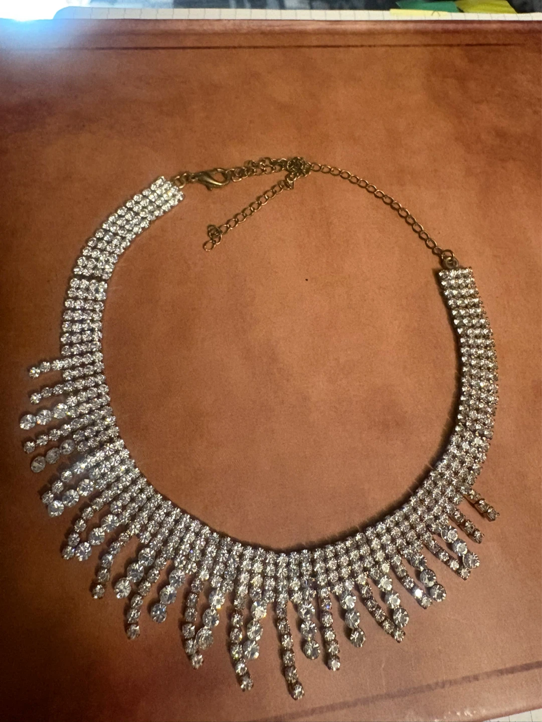 Stunning Rhinestone Fringe Necklace