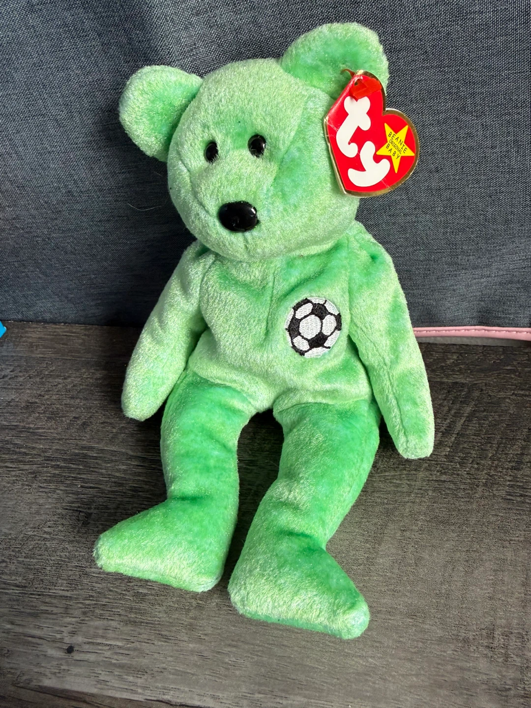 Ty Beanie Baby Kicks The Soccer Bear Plush Toy