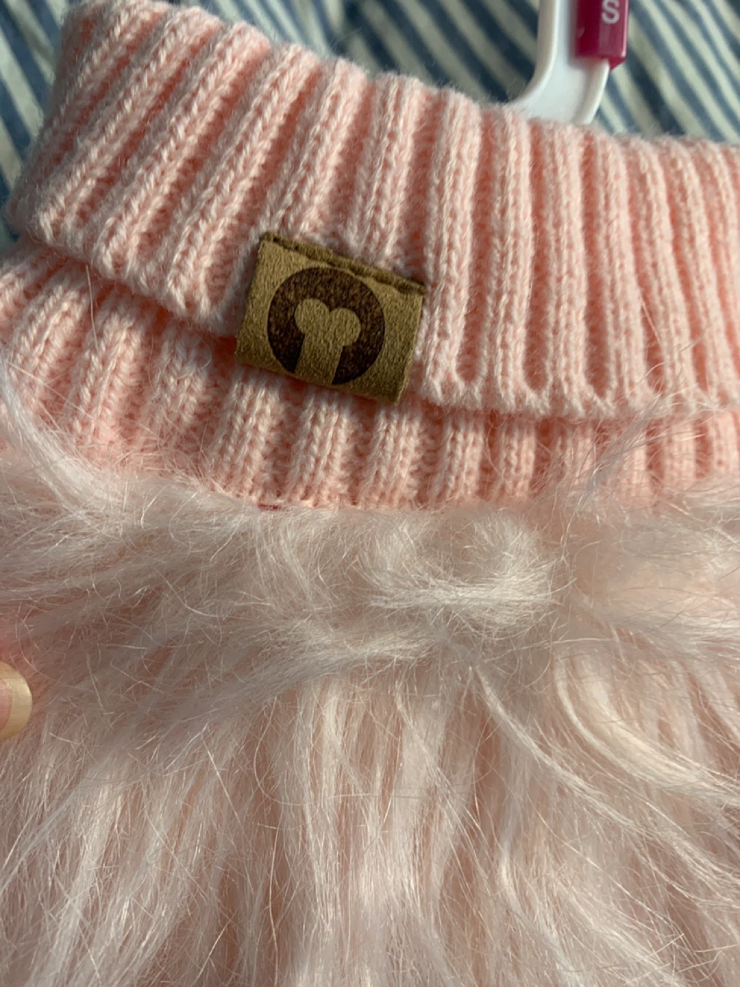 NEW FabDog Pink Faux Fur Trimmed Dog Sweater - XS - photo 3