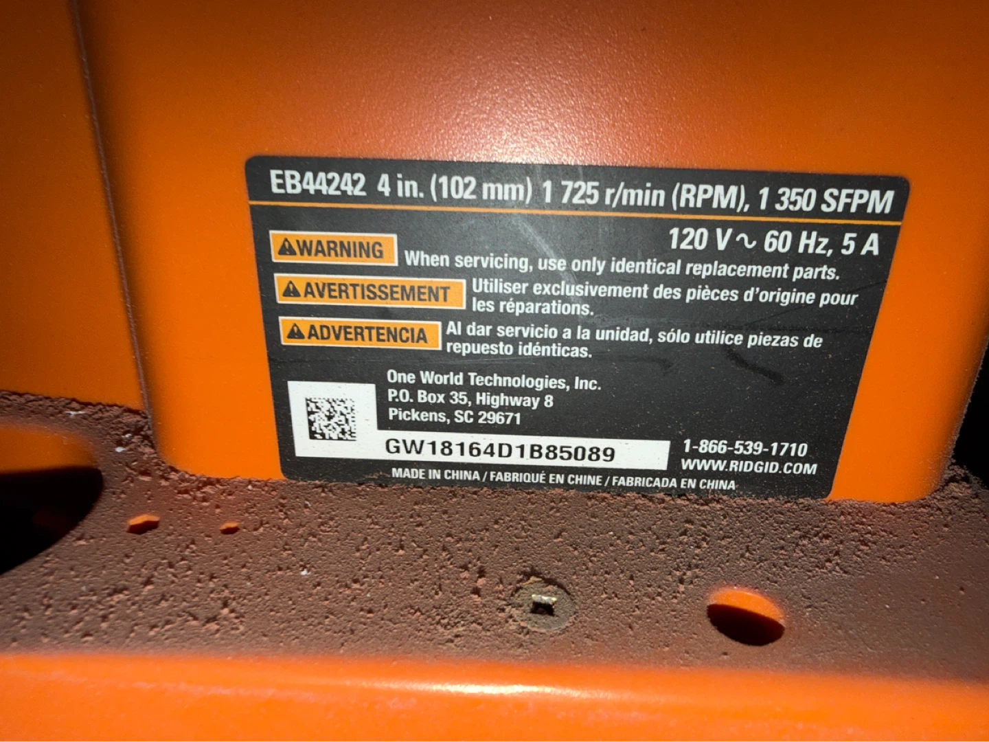 RIDGID EB44242 4 inch Belt Sander - photo 2