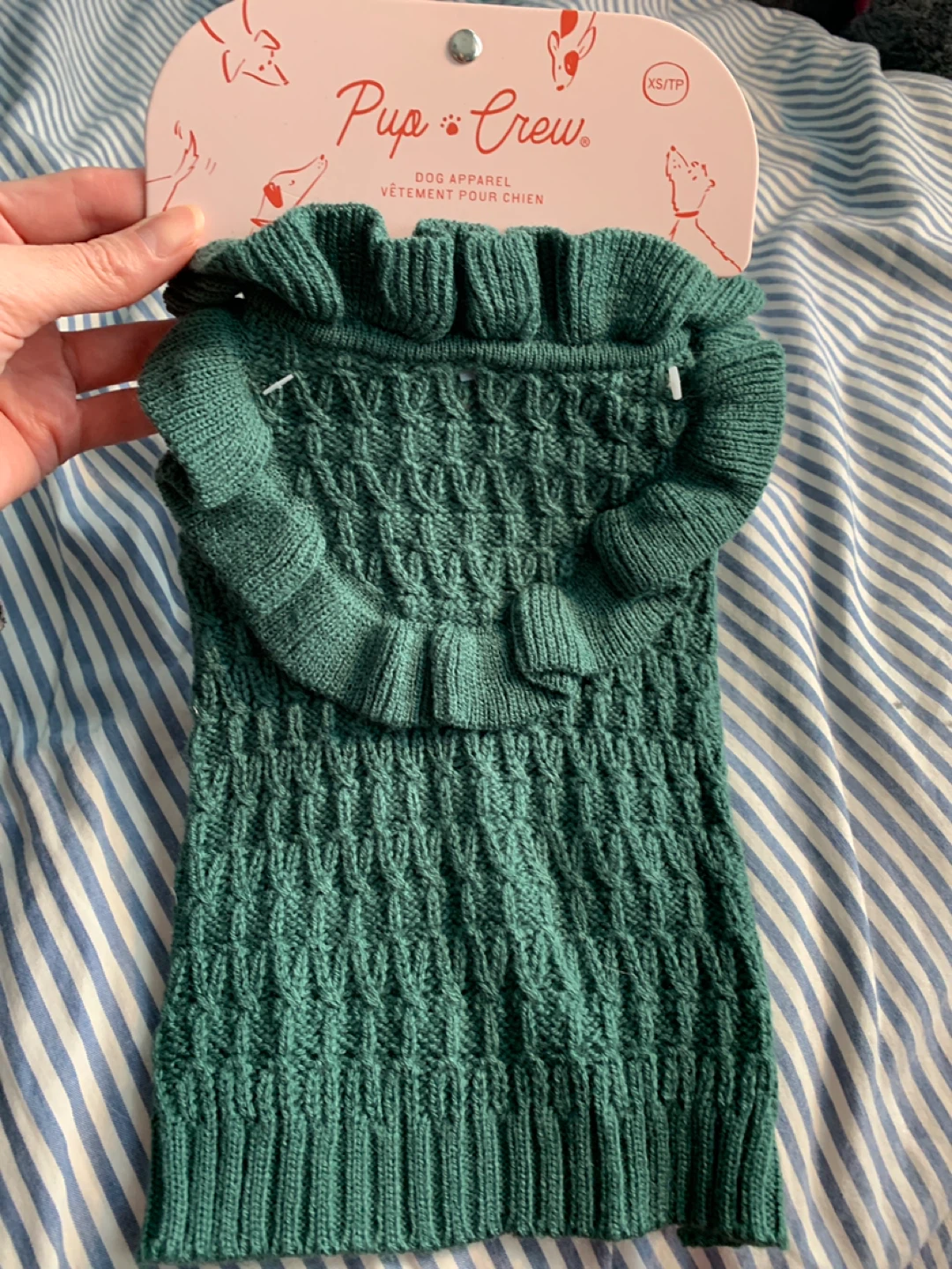 NEW Pup & Crew Green Dog Sweater XS/TP