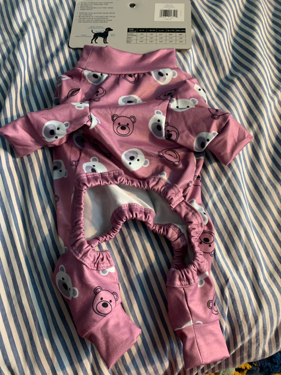 NEW Pink Teddy Bear Dog Pajamas - Size small - photo 2