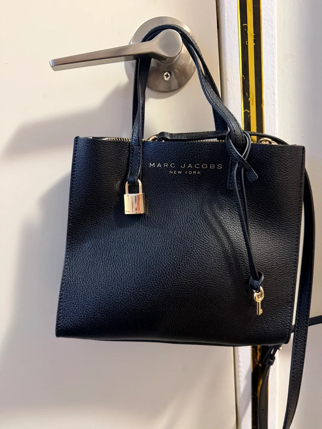 Marc Jacobs Black Leather Top Handle Bag