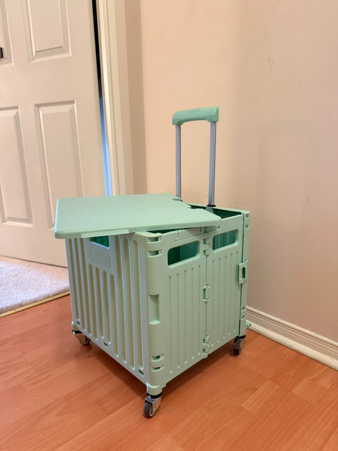 Mint Green Folding Utility Cart with Wheels - photo 2