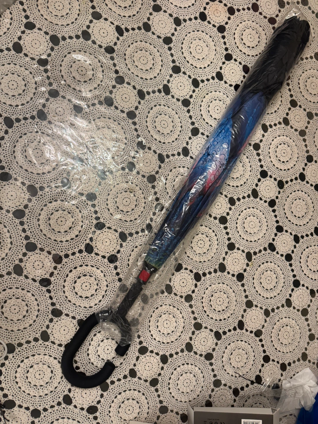 Inverted Umbrella with Flower Design