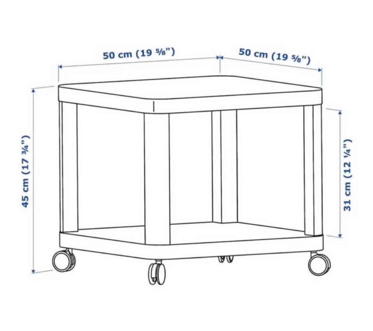 Ikea White Rolling Side Table - photo 3