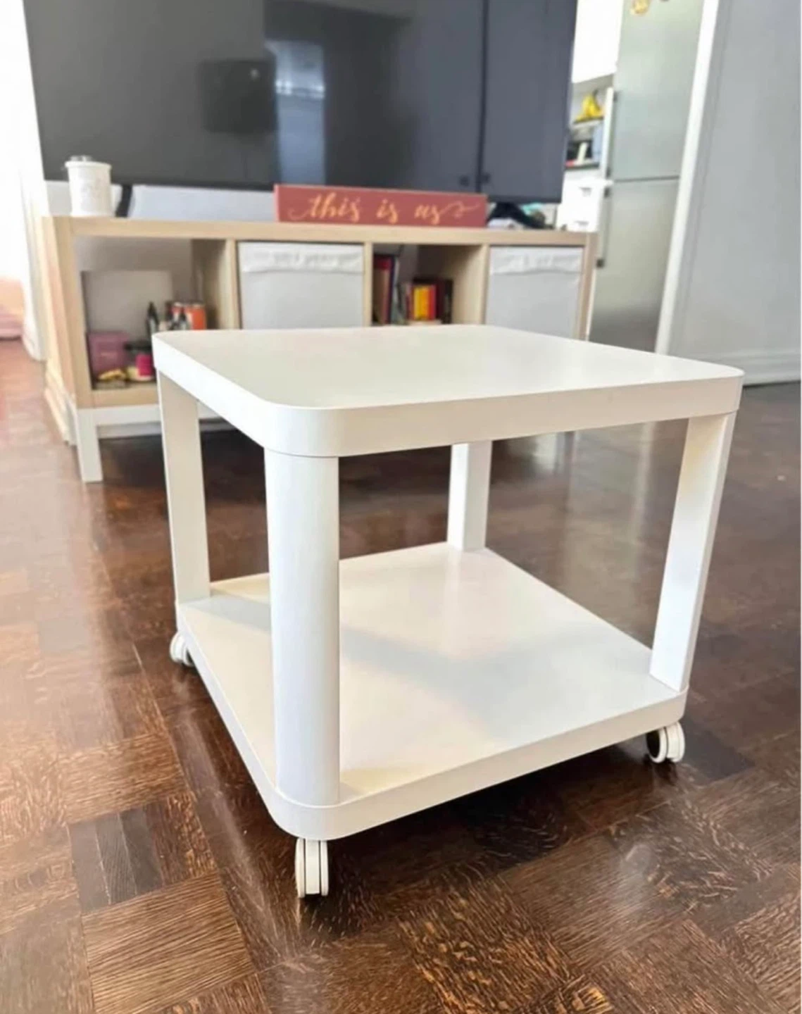 Ikea White Rolling Side Table