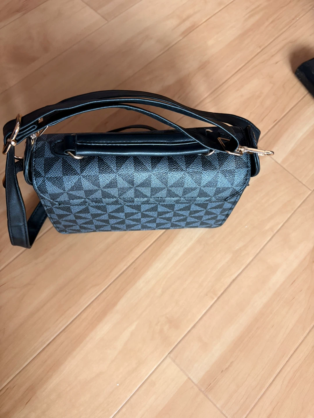 Black Geometric Print Crossbody Bag - photo 2