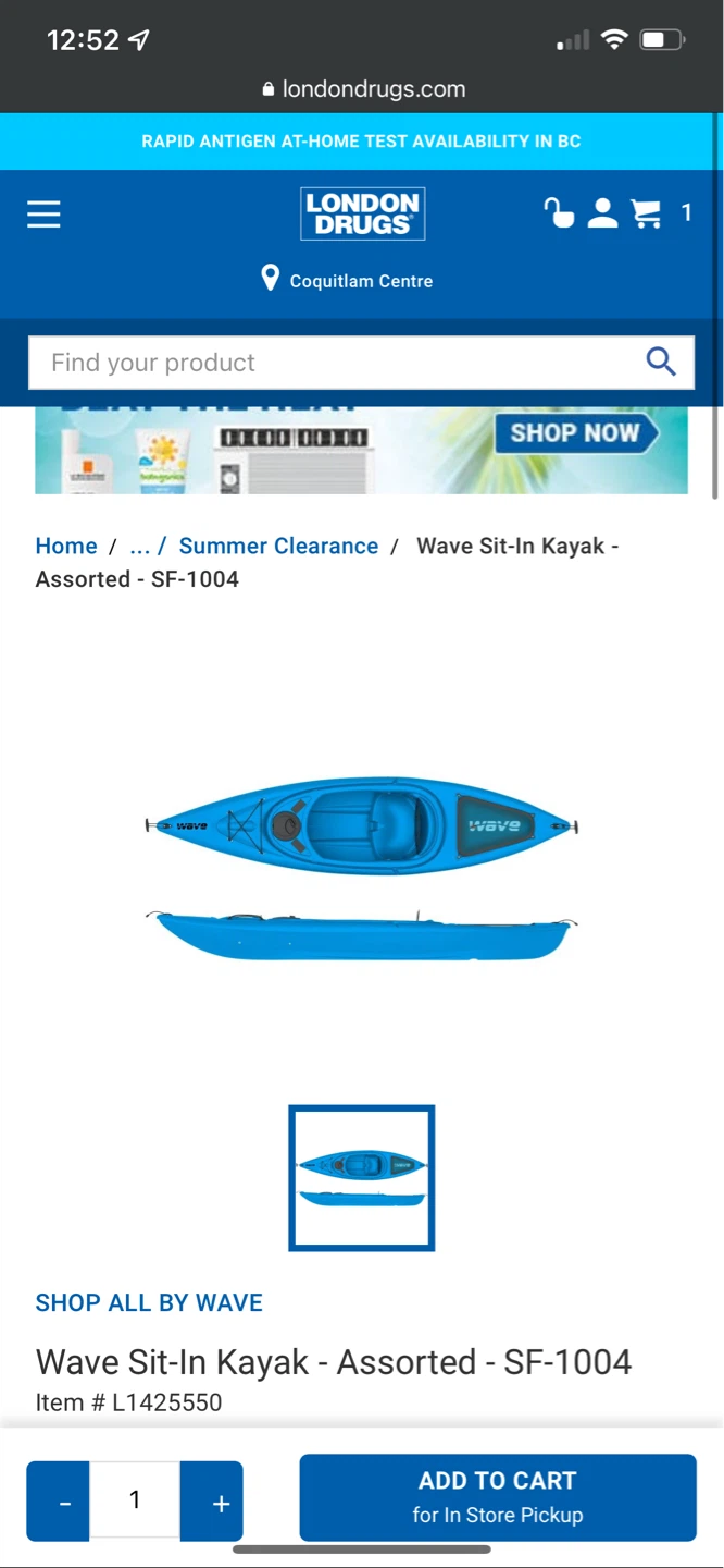 Wave Sit-In Kayak - SF-1004 - Blue - photo 4