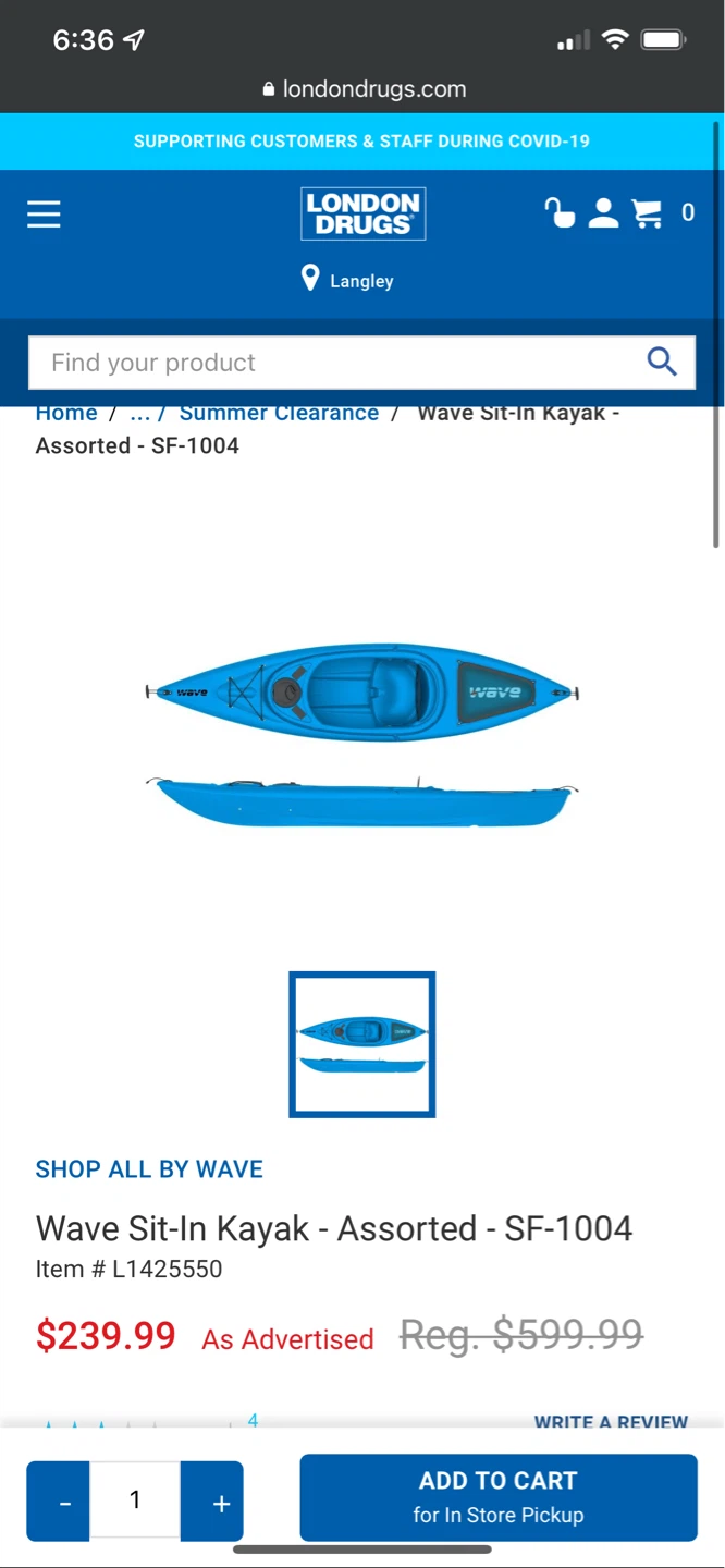 Wave Sit-In Kayak - SF-1004 - Blue - photo 3