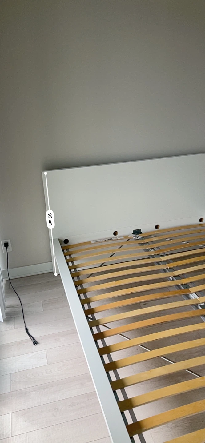 White Bed Frame with Slats - photo 2